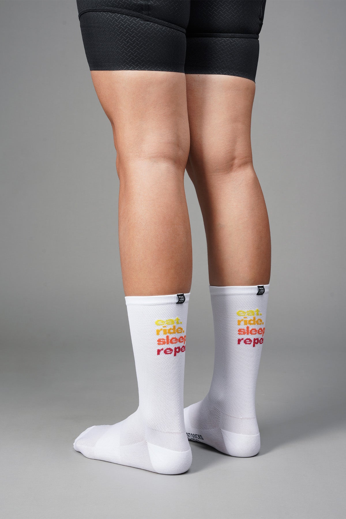 EAT RIDE SLEEP REPEAT - WHITE REAR SIDE | BEST CYCLING SOCKS