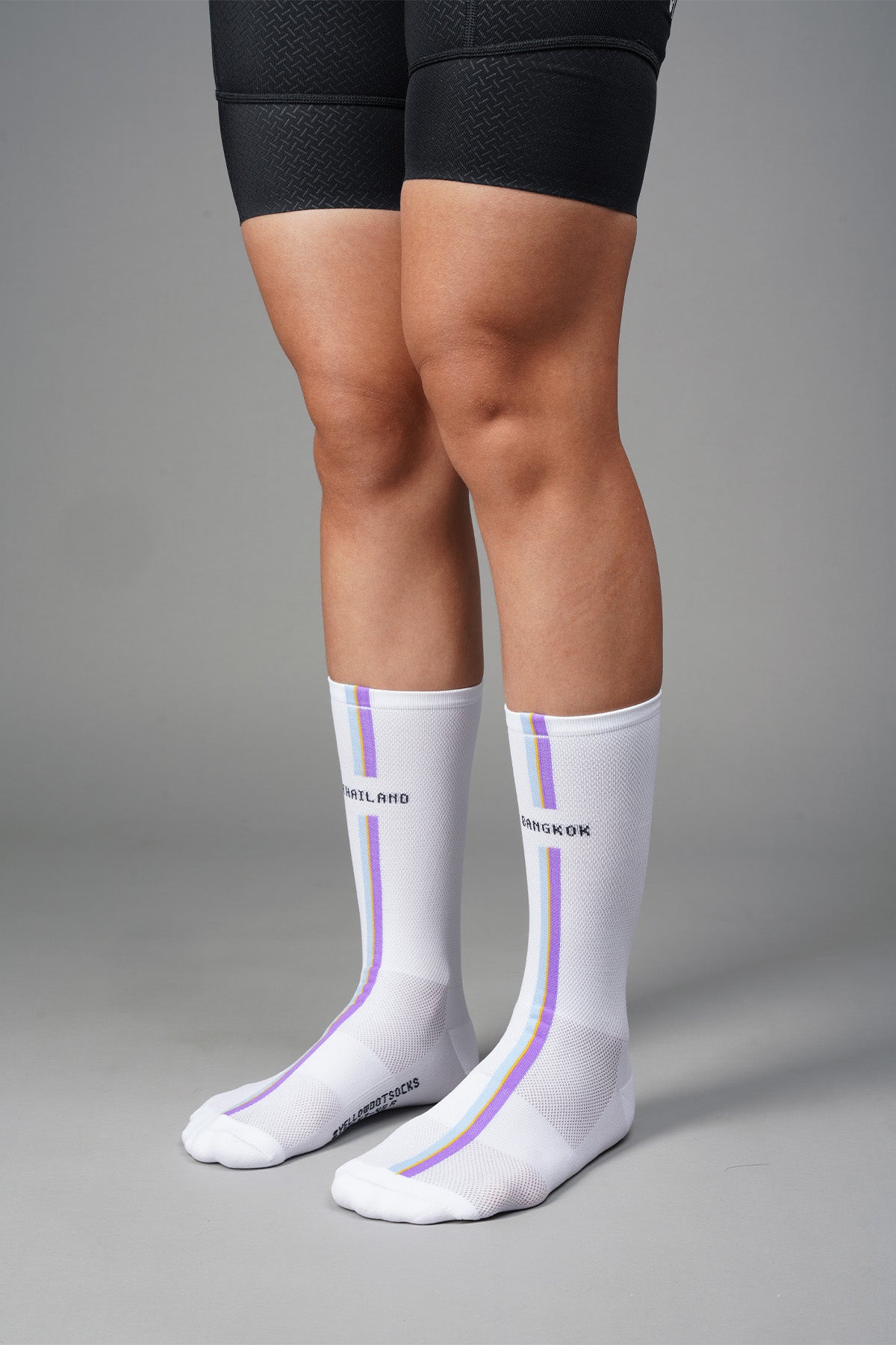 SKYLANE - WHITE FRONT SIDE | BEST CYCLING SOCKS