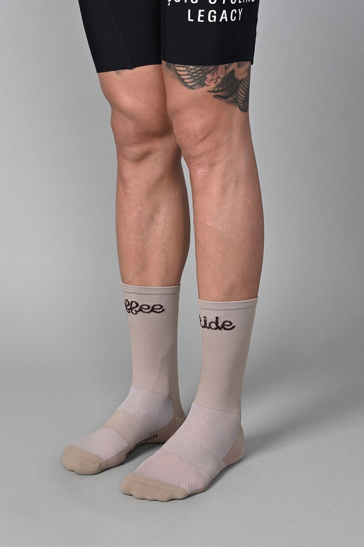 COFFEE RIDE - BEIGE FRONT SIDE | BEST CYCLING SOCKS
