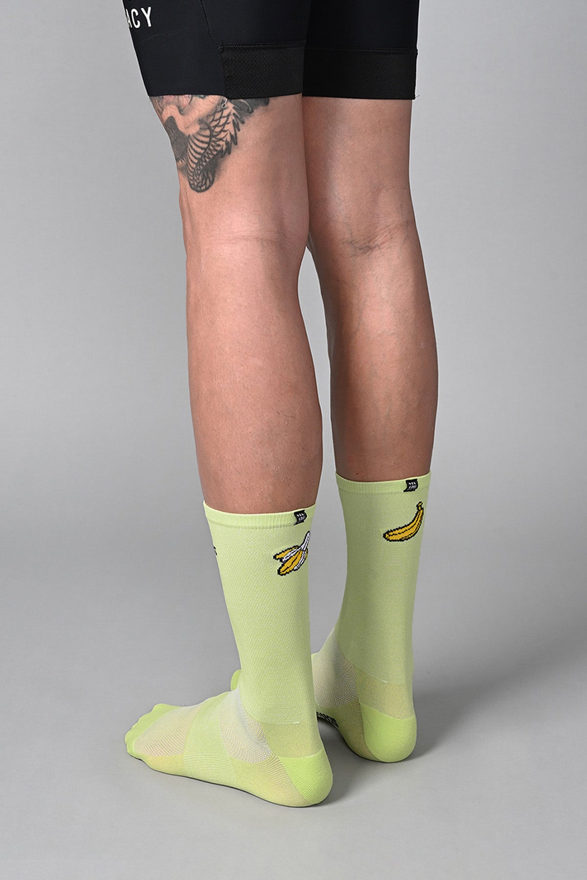 COOL BANANAS - BITTER LIME REAR SIDE | BEST CYCLING SOCKS