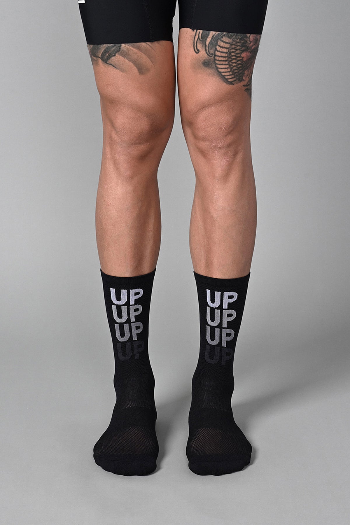 UPUPUP - BLACK FRONT | BEST CYCLING SOCKS