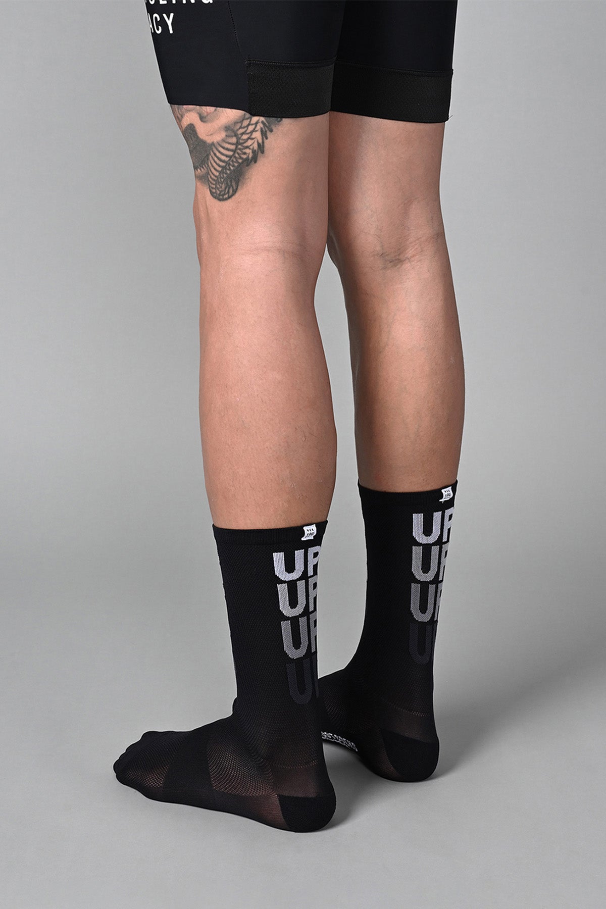 UPUPUP - BLACK REAR SIDE | BEST CYCLING SOCKS
