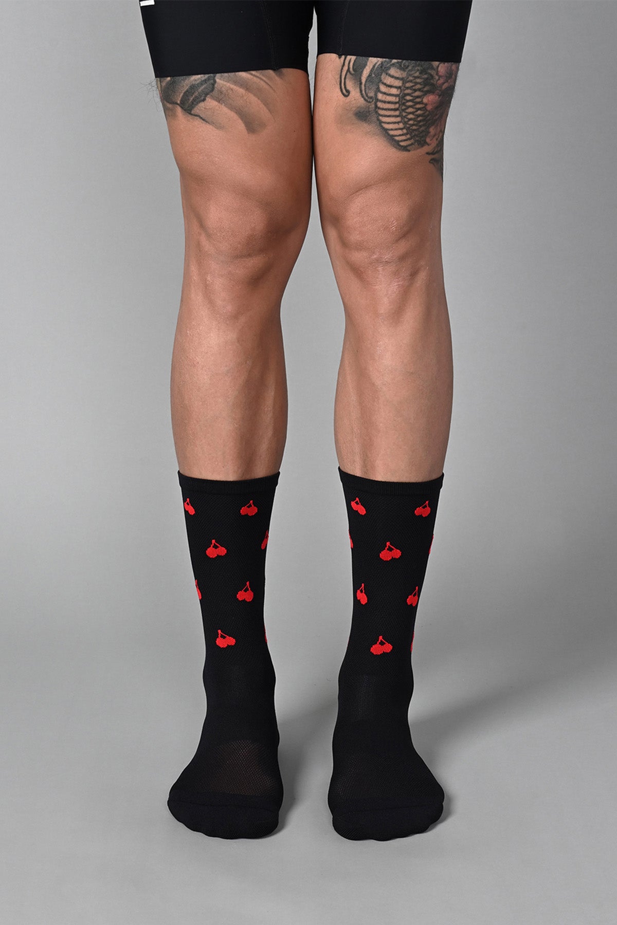 CHERRY - BLACK FRONT | BEST CYCLING SOCKS