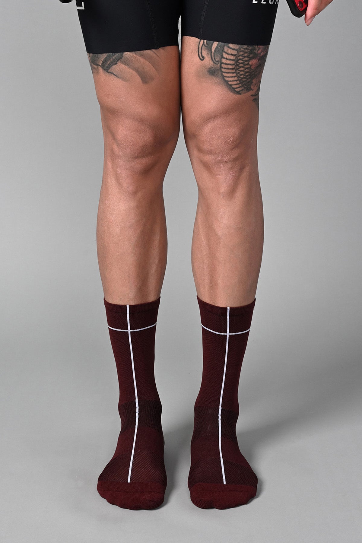 CROSSLINE - BURGUNDY FRONT | BEST CYCLING SOCKS