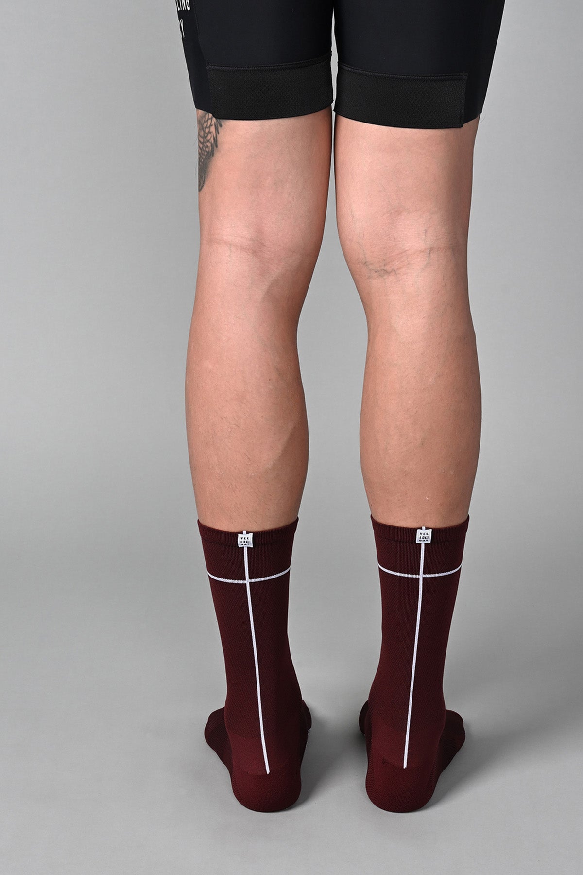 CROSSLINE - BURGUNDY REAR | BEST CYCLING SOCKS