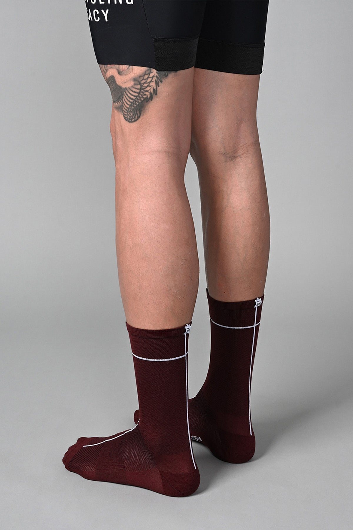 CROSSLINE - BURGUNDY REAR SIDE | BEST CYCLING SOCKS