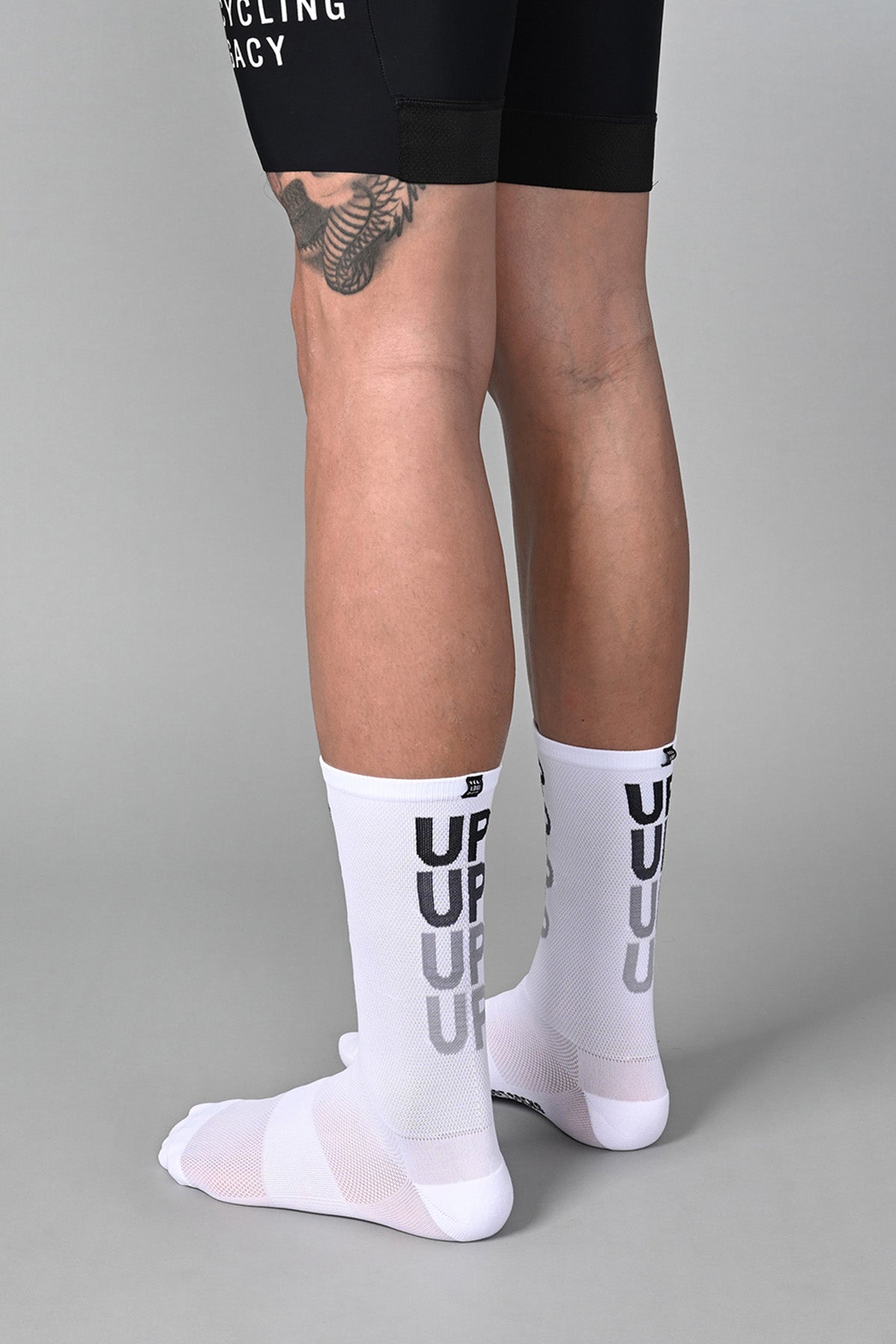 UPUPUP - WHITE REAR SIDE | BEST CYCLING SOCKS