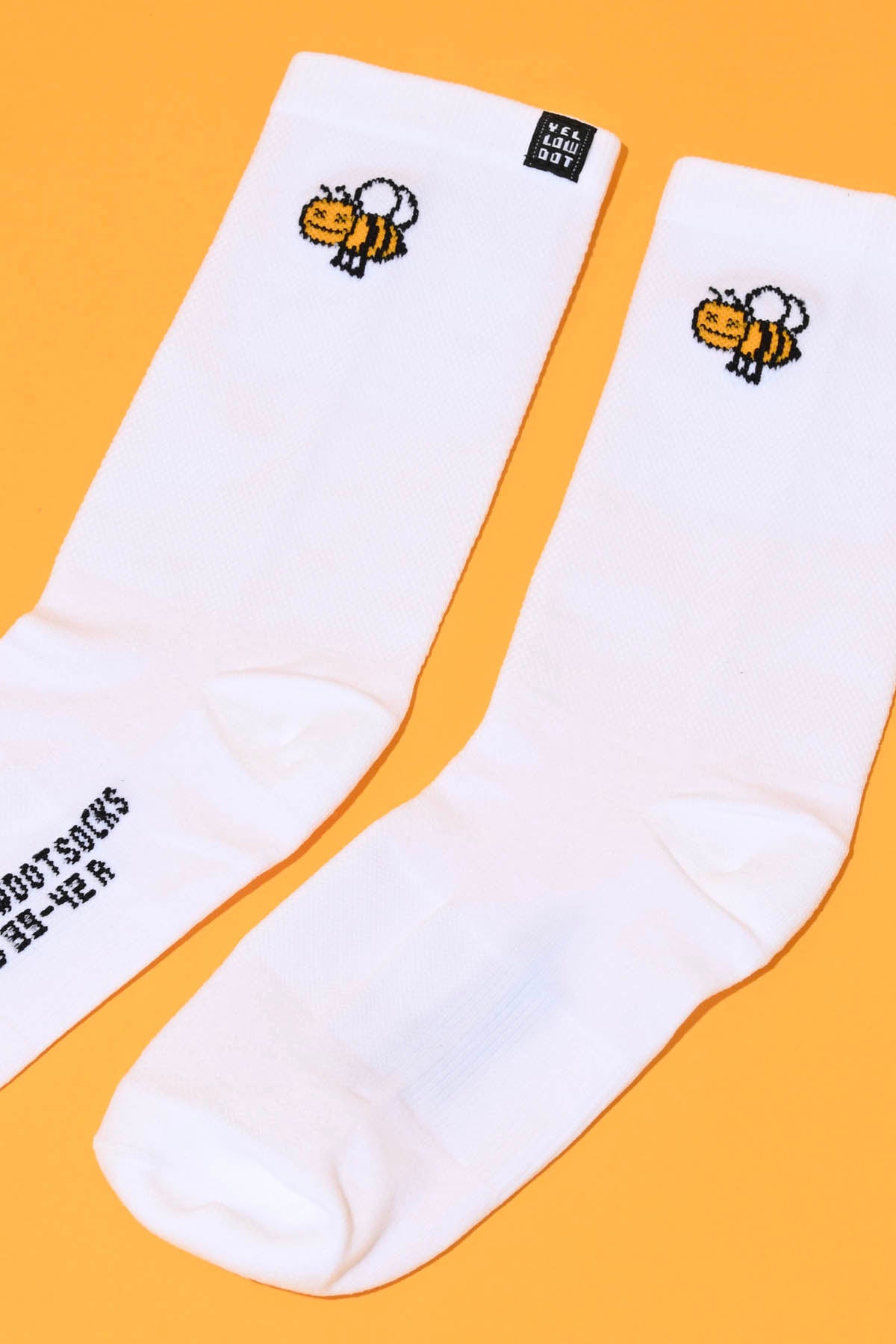 HONEY BEE - WHITE PACKSHOT | BEST CYCLING SOCKS