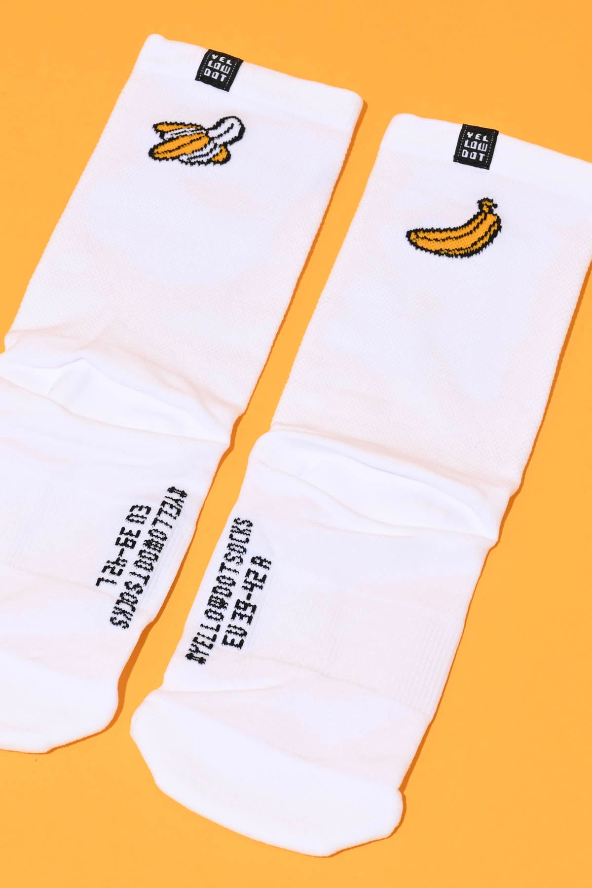 COOL BANANAS - WHITE PACKSHOT | BEST CYCLING SOCKS