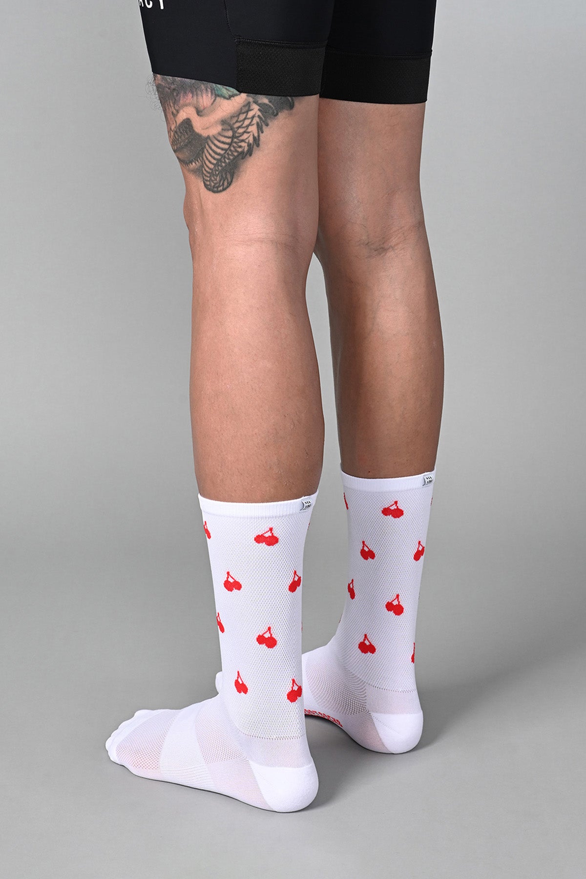 CHERRY - WHITE REAR SIDE | BEST CYCLING SOCKS
