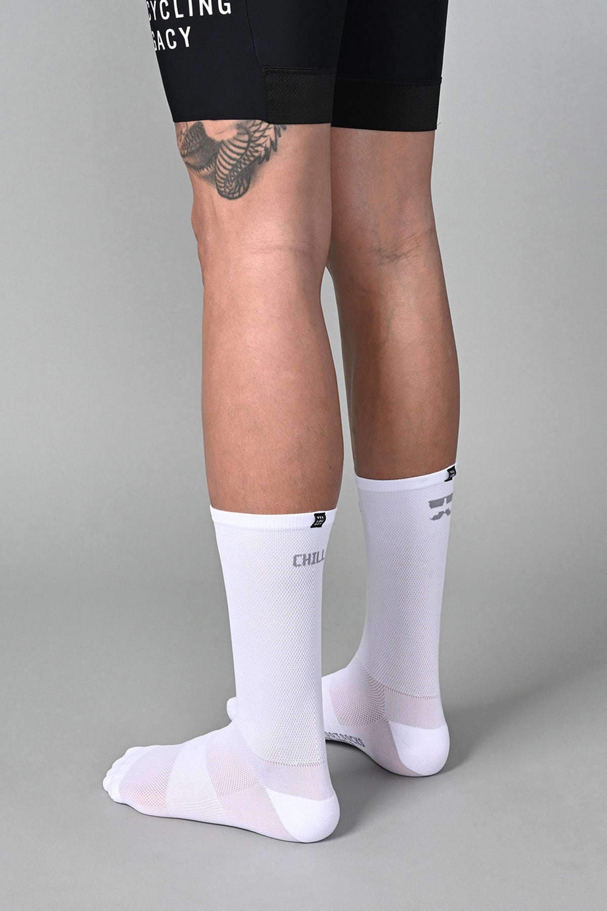 CHILL BRO - WHITE REAR SIDE | BEST CYCLING SOCKS