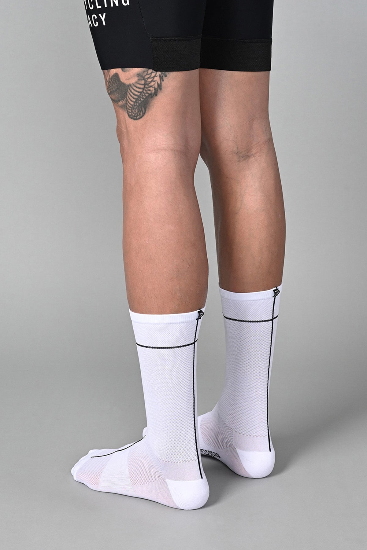CROSSLINE - WHITE REAR SIDE | BEST CYCLING SOCKS