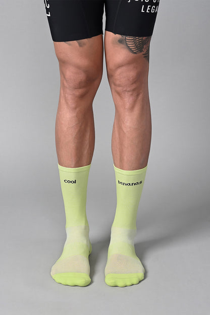 COOL BANANAS - BITTER LIME FRONT | BEST CYCLING SOCKS