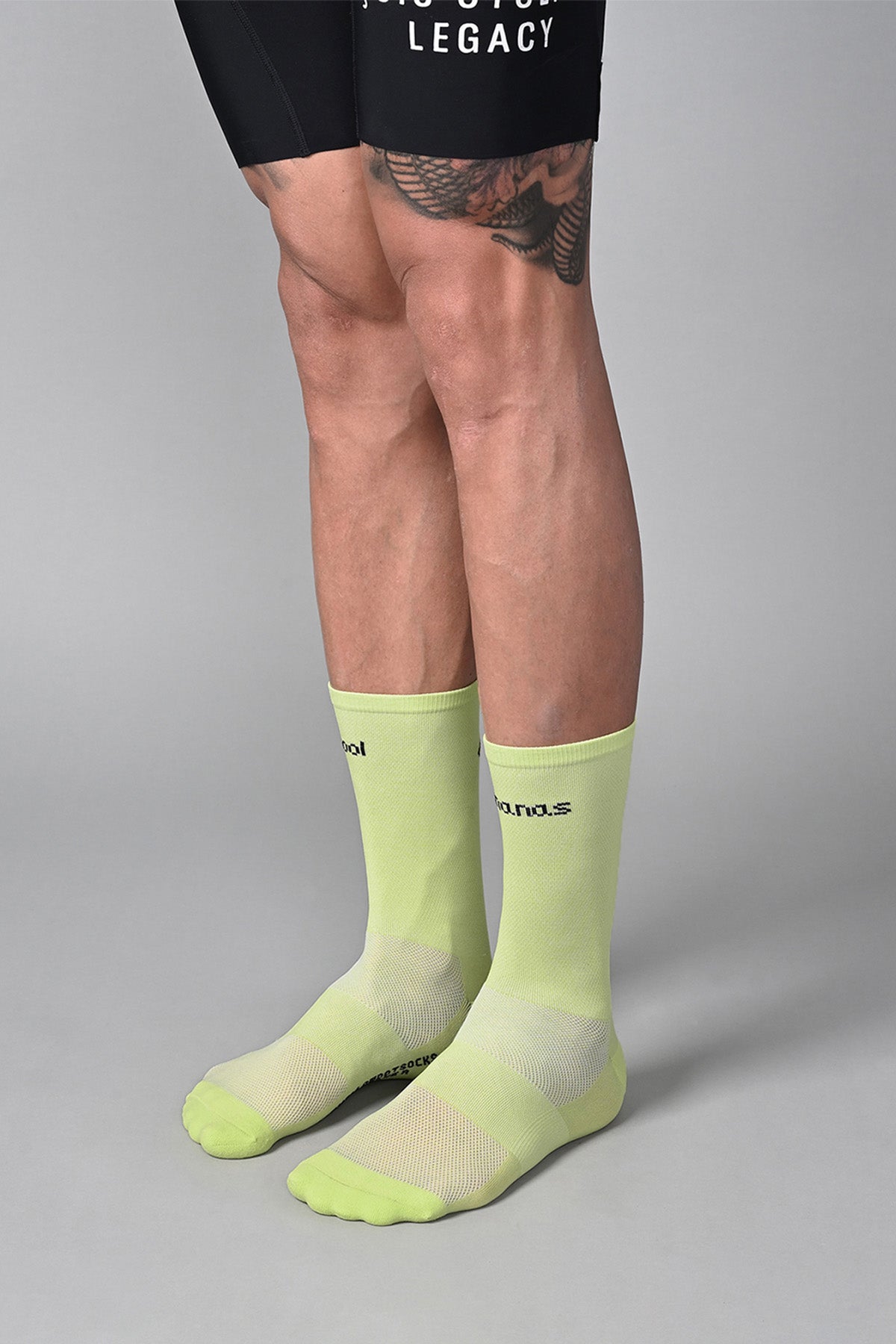 COOL BANANAS - BITTER LIME FRONT SIDE | BEST CYCLING SOCKS