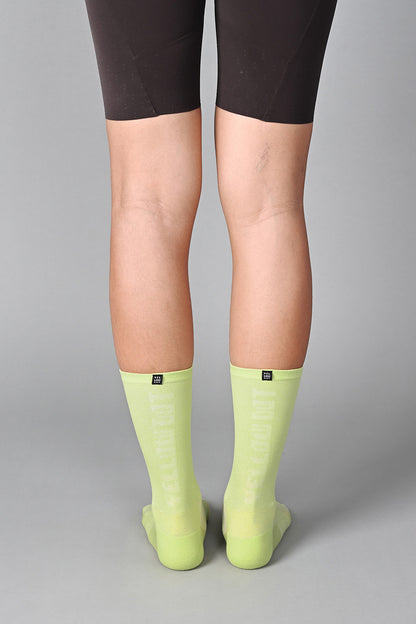 STEALTH - BITTER LIME REAR | BEST CYCLING SOCKS