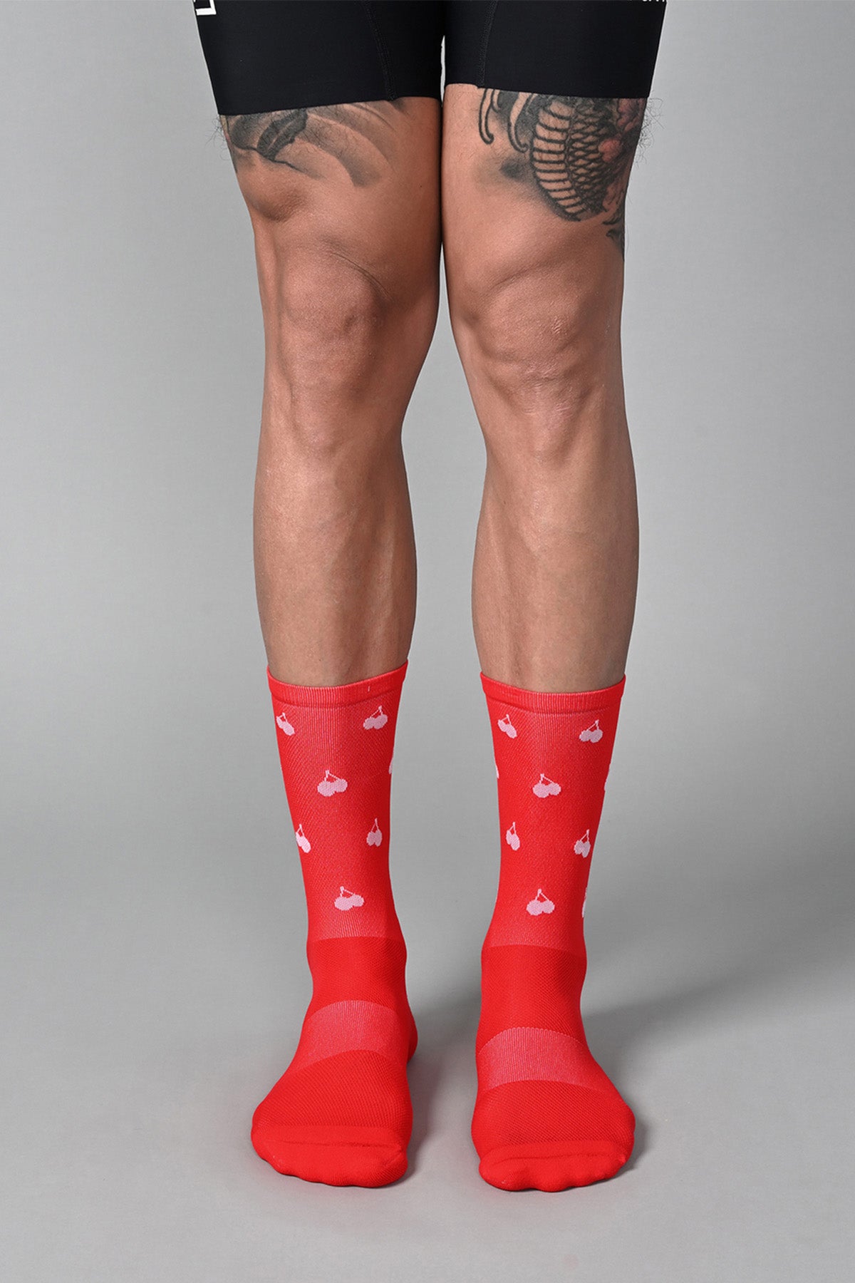 CHERRY - CANDY APPLE RED FRONT | BEST CYCLING SOCKS