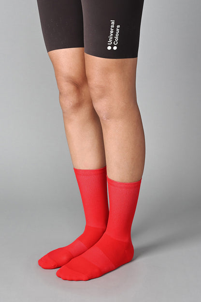 STEALTH - CANDY APPLE RED FRONT SIDE | BEST CYCLING SOCKS