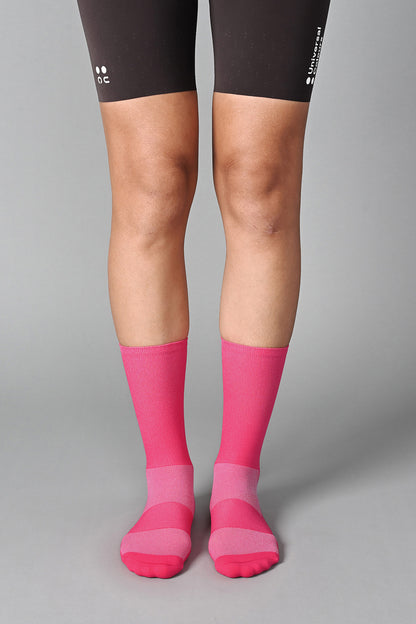 STEALTH - DEEP PINK FRONT | BEST CYCLING SOCKS