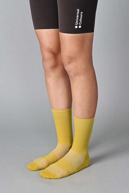 STEALTH - MUSTARD YELLOW FRONT SIDE | BEST CYCLING SOCKS