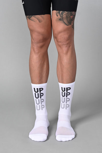 UPUPUP - WHITE FRONT | BEST CYCLING SOCKS