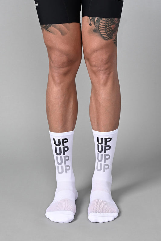 UPUPUP - WHITE FRONT | BEST CYCLING SOCKS